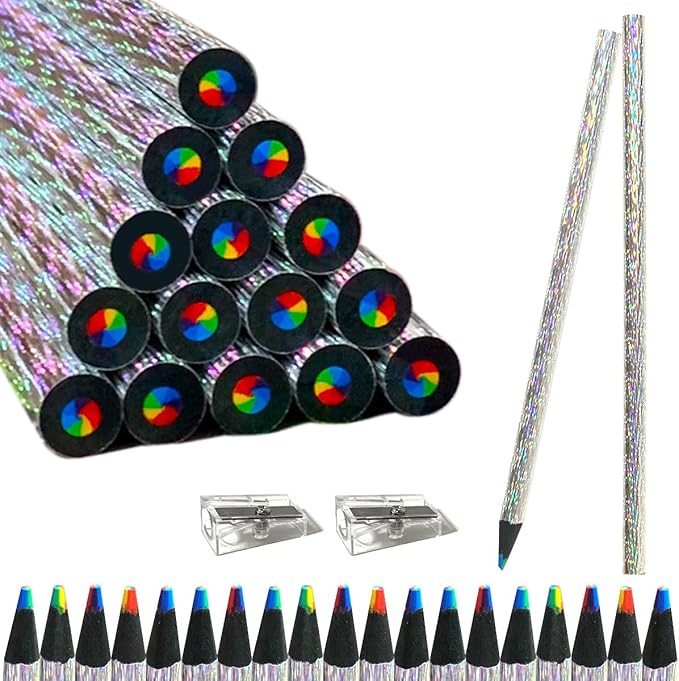 Rainbow Pencils 20pcs Multi Colored Pencils for Adult & Kids, Gift for Boys Girls Birthday Easter Halloween Christmas Stocking Stuffers