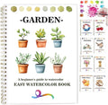Watercolor Workbooks Coloring Book Beginner Friendly Painting Kit Easy Nature Scenes Paint Set Art Crafts for Creative Exploration Gift for Adults (Garden, Without Palette)