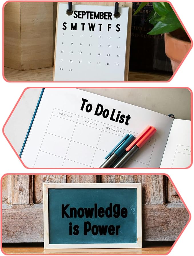1.5 Inch Letter Stickers, 544 Pieces Alphabet Number Symbol Stickers for Scrapbooking, Sign, Water Bottle, Self-Adhesive Vinyl Letter Sticker Decals for Arts&Crafts - 8 Sheets, Black