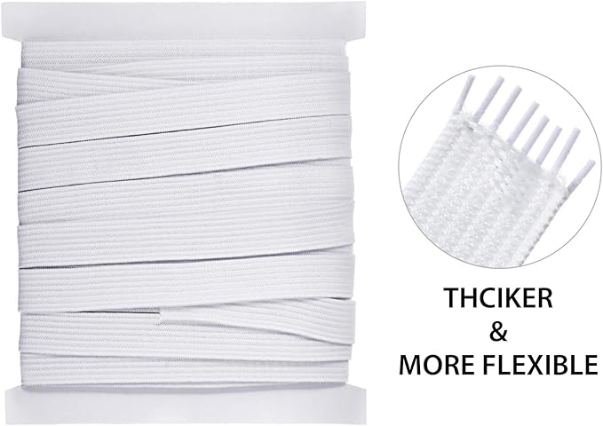 Shappy Elastic for Sewing Knit Elastic Band(1/2 Inch X 11 Yards,White)