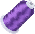 Simthread 5500Yds Embroidery Thread, 5000M High-Yardage 40WT 100% Polyester Thread – 170+ Vivid Colors, High-Speed Rated – Compatible with Brother, Singer, Janome & More - Purple 614