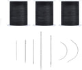 Extra Strong Upholstery Thread Repair Sewing Kit,Polyester Thread for Sewing with 7 Size Sewing Needles for Furniture,Leather&Canvas Stitching,70m/Spool,Black