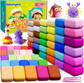 Air Dry Clay for Kids, 60 Colors Modeling Magic Clay, Safe & Non-Toxic, DIY Model Arts & Crafts Kit with Sculpting Tools, Birthday&Christmas Toy Gift for 3-12 Years Old Boys Girls Kids