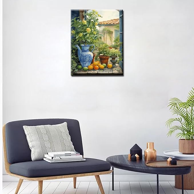 Tucocoo Green Garden Plants Naturecore Painting Paint by Numbers Kits 16x20 inch Canvas Rustic Charm DIY Oil Painting for Kids, Adults Beginner with Brushes Acrylic Pigment Drawings Gift(DIY Frame)