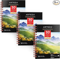 ARTEZA Watercolor Paper, Pack of 3, 30 Sheets Each, 5.5x8.5 Inches Watercolor Pad, 140lb/300gsm, Cold Press, Acid Free Art Paper