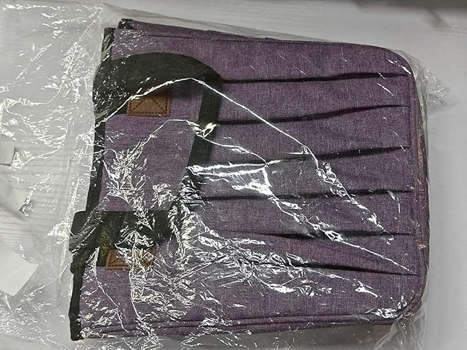 Crochet Bag Organizer, Knitting Yarn Bag Tote on the go, Crocheting Storage for knitters Supply Only Bag No Accessories(Purple)