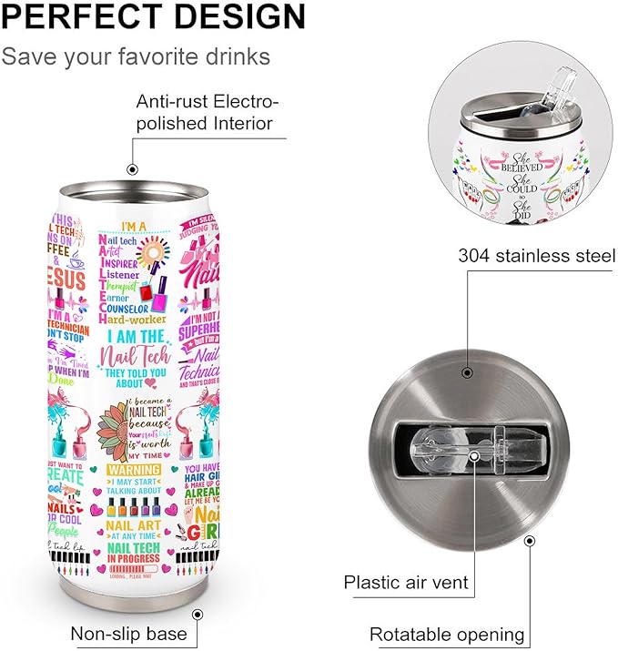 Nail Tech Tumbler Gifts For Women Girls, Gift For Nail Technicians Manicurist,Cosmetologist Beauty Salon Tumbler For Women 17 Oz