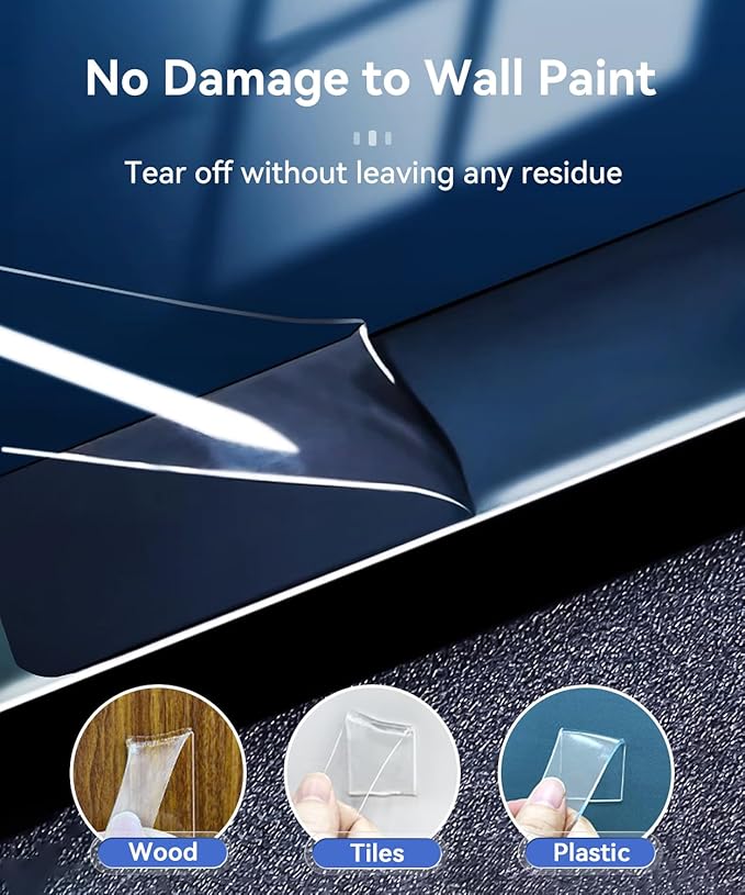 Removable Mounting Putty Heavy Duty, Two-Sided Square Stick Picture Hanging Adhesive Tape, Clear & Tough Nano Poster Tape, 26 Pcs Square 1.57x1.97 Inch