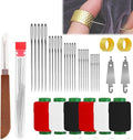 37pcs Sewing Tool Set, Needle Thread Hand Repair Kit for Beginners, Mini Sewing Kit for Mending Clothes, Include 25 Steel Needles, 6 reels of Thread, Seam Ripper, 2 Needle Threader, 2 Thimbles