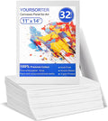 Canvas for Painting 11x14 inch, 32 Pack Bulk Painting Canvas Boards for Novices & Artists, Gesso Primed Acid-Free 100% Cotton, Blank Paint Canvas Panels for Oil, Watercolor, Acrylic