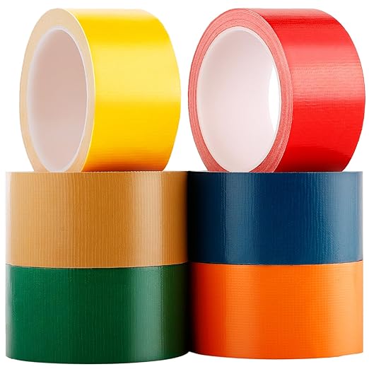 6 Pack Duct Tape, Rainbow Colored Duct Tape, 2 inch Wide x 15 Yards, Waterproof, No Residue, Tear by Hand, Colorful Duct Tapes for Labeling, Packaging, DIY Projects, Arts & Crafts