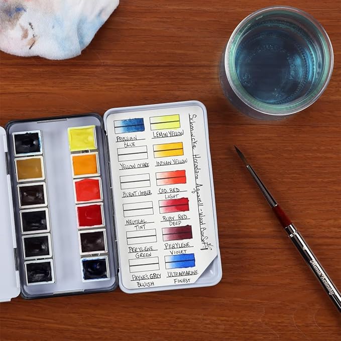 HG Art Concepts Painters Color Diary Watercolor Swatch Card, 12-Pan Size, 10-Pk, 140 lb Hot Press 100% Cotton Paper, Fits New York Central Palette Box, Color Swatch Book for Markers & Colored Pencil