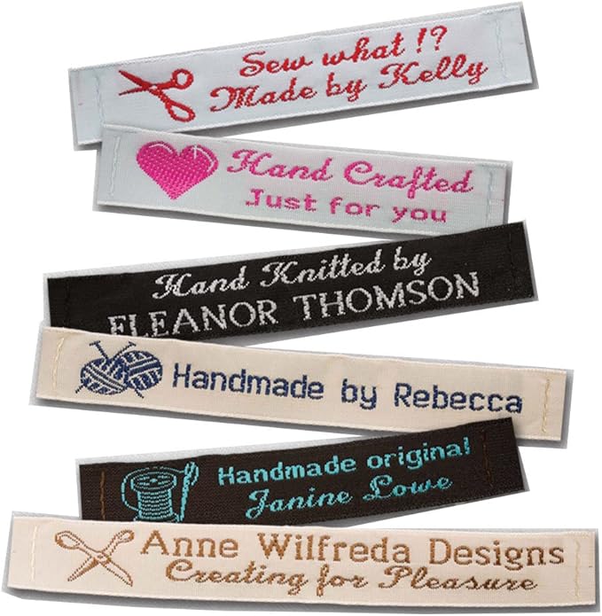 Personalized 100% Woven Sewing Labels 1/2" Wide (500 Labels)