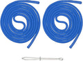 uxcell 2pcs 53inch Drawstring Cords Replacement Drawstring Hoodie String Sewing Tool with Easy Threader for Hoodie Sweatpants Jackets Pants Hats Coats Bags, Sapphire Blue