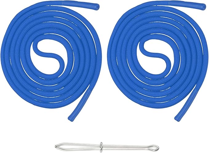 uxcell 2pcs 53inch Drawstring Cords Replacement Drawstring Hoodie String Sewing Tool with Easy Threader for Hoodie Sweatpants Jackets Pants Hats Coats Bags, Sapphire Blue