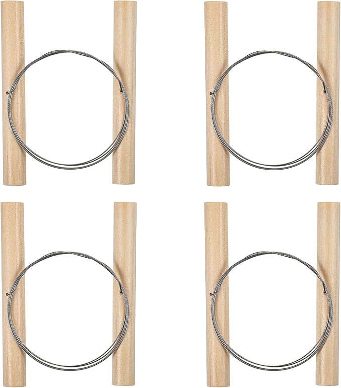 4Pcs Wire Clay Cutter, Carving Pottery Tools with Wood Handle Cheese Plasticine Dough Cutting Pottery Tools for Clay Sculpting, Potterys Craft, Ceramic Arts, Modeling, and DIY Clays Projects