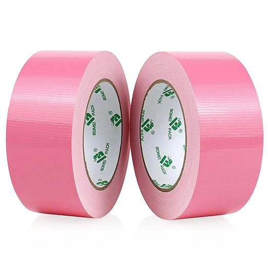 BOMEI PACK Color Duct Tape Pink, Heavy Duty Strong Industrial Duct Tape 9mil x 1.88inch x 30yds for Packing and Repairing