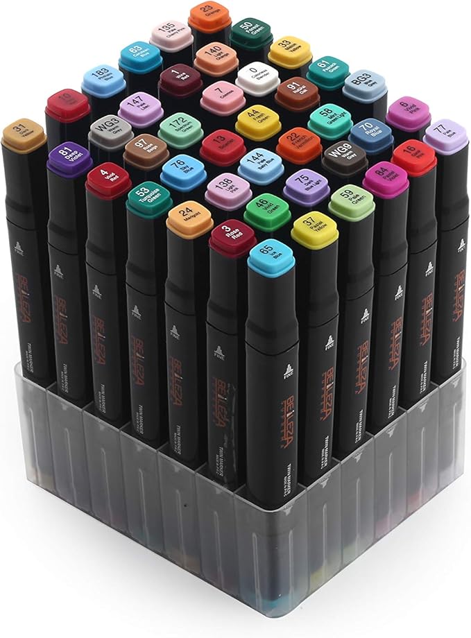 100 Colors Alcohol Markers Dual Tips Permanent Art Marker Pen for Kids & Adult, Alcohol-Based Highlighter Pens Sketch arts set for Coloring ,Painting, Sketching and Drawing.（non free flowing ）