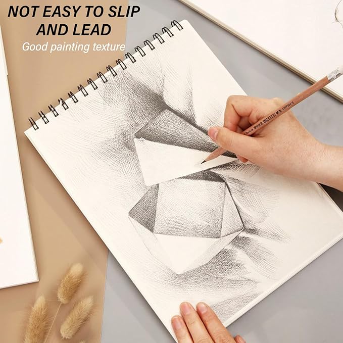 Deokke Sketchbook Top Spiral Bound Sketch Pad, 9 x 12 inch,100GSM Thick Paper,50 Sheets 100 Pages,Art Sketch Book Aesthetic Cute Drawing Writing Paper for Girls Women-Pink Gray Butterfly