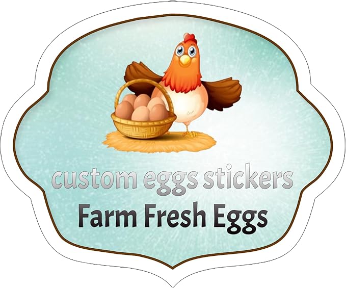 2,2.5,3,3.5,4inch Custom Egg Carton Labels Sticker Farm Fresh Eggs Cartons Sticker Label, Customized Egg Stickers， Custom retrun Egg Carton Label (10)