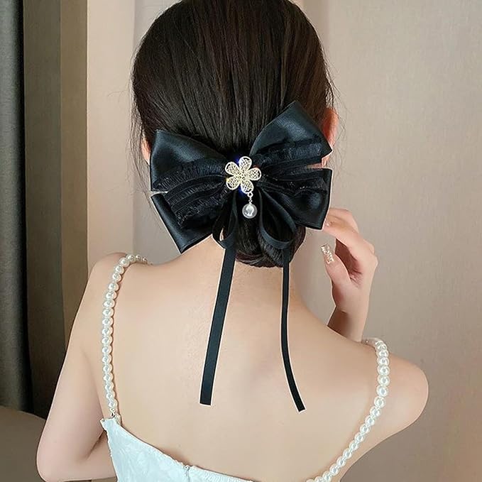 Double Face Satin Ribbon 2 inch X 25 Yards Polyester Black Ribbon for Gift Wrapping Very Suitable for Weddings Party Hair Bow Invitation Decorations and More