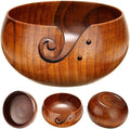 Wooden Yarn Bowl, Yarn Holder for Crocheting, Crochet Bowl Accessories Holder with Holes Handmade to Prevent Slipping, Perfect Crochet Holder for Crocheting and Knitting Mothers Day Gift 7.9''