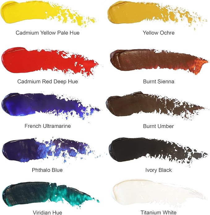Winsor & Newton Winton Oil Paint, Set of 10 x 21ml Tubes