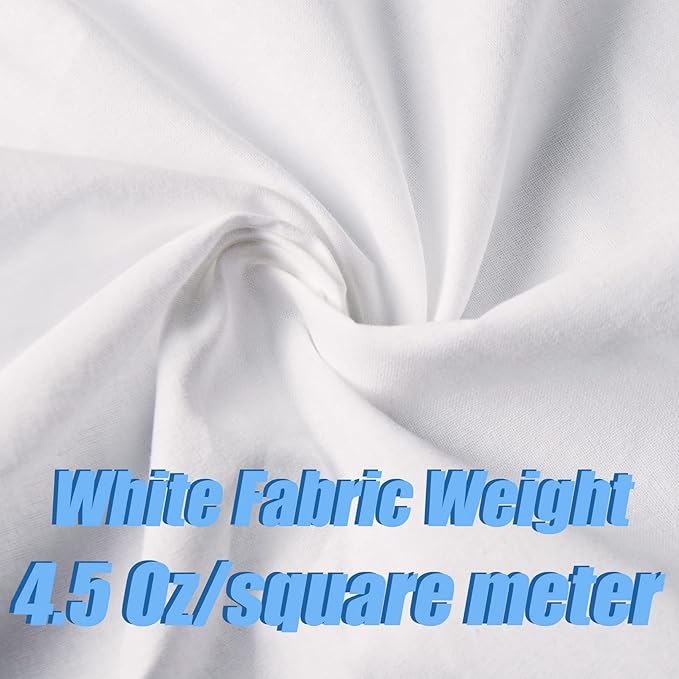 5 Yard White Cotton Fabric,Natural Cotton Poplin Fabric by The Yard, 59 Inches Wide 100% Cotton Fabric,Soft Embroidery Muslin Quilting Material for Sewing Material Apparel Cloth