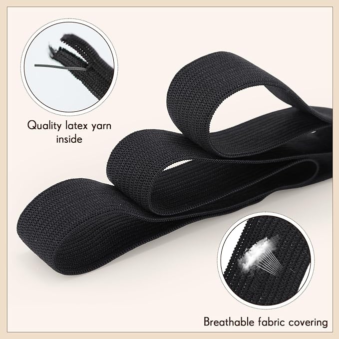 EBOOT 1 Pcs Elastic Spool (3/4 Inch X 11 Yard,Black)