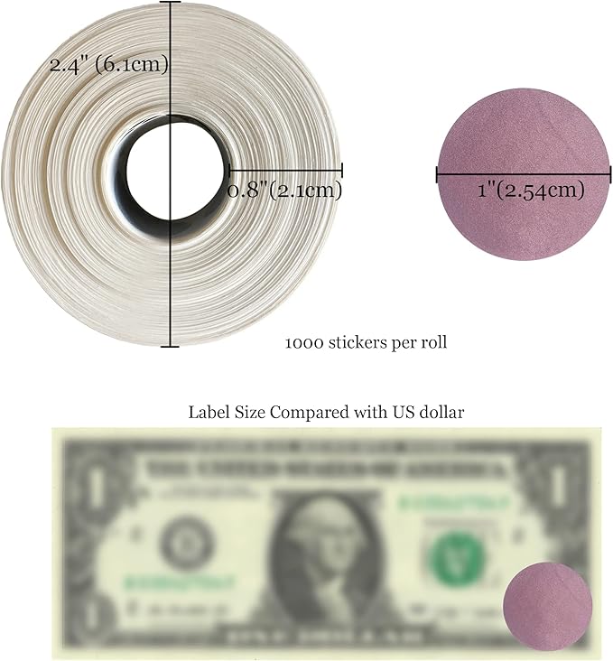 Mr- Label – 1000 Pieces 1 inch Round Scratch Off Stickers – DIY Stickers for Gender Reveal | Reward Programs | Scratch Tickets (Rose Gold)