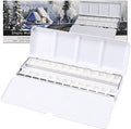 MYARTOOL Empty Watercolor Palette, Colorful Empty Watercolor Tin Palette Paint Case with 24 PCS Empty Half Pans for DIY Travel Watercolor Palette, Acrylic and Oil Painting