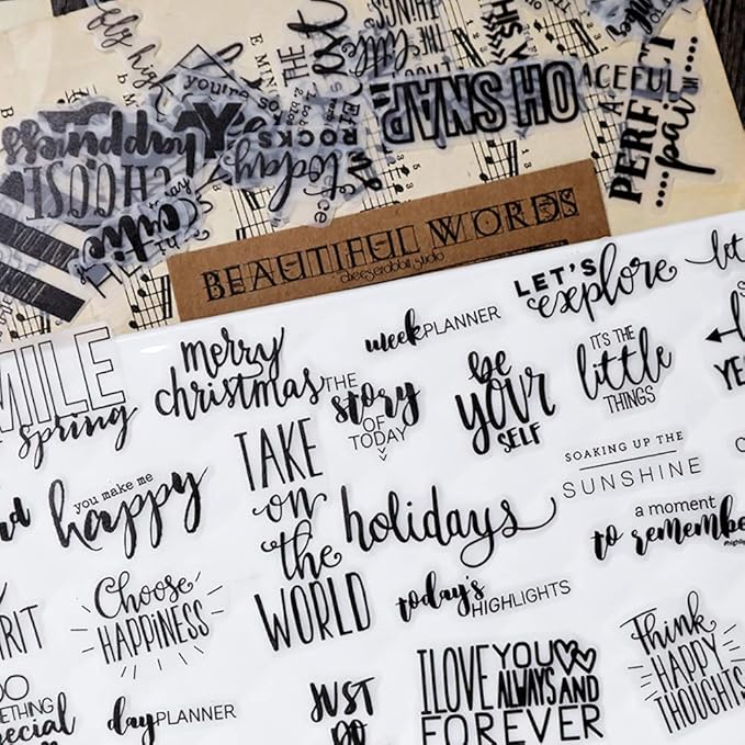 Doraking 90PCS Vintage Nice Words Sentences Sweet Happiness Stickers for Decoration Laptop Scrapbook Windows - Doraking No-Repeat Vintage Words Stickers
