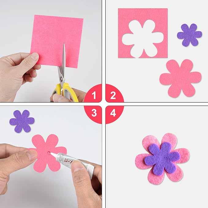 40 Pcs Soft Felt Fabric Sheet 8" x 12" Assorted Color Felt Fabric Sheets for Crafts DIY Handcraft Sewing Squares Patchwork Nonwoven