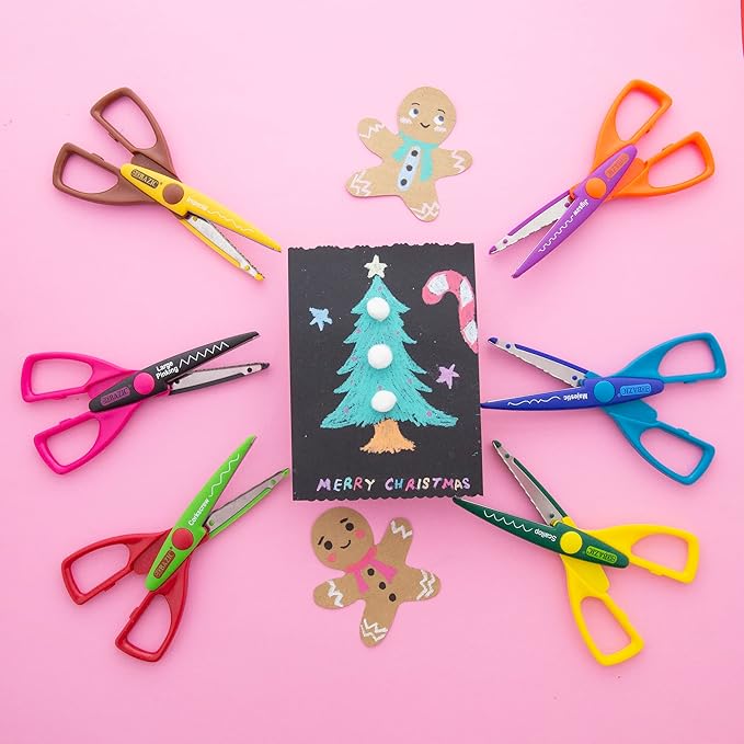BAZIC Products 6.5" Decorative Paper Edge Scissor Set, Assorted Color Craft Scissors for Scrapbooking DIY Crafts Photo, Gift for Teacher Kids, 24-Pack