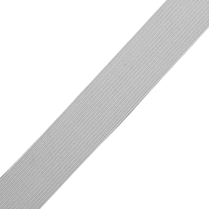 Mandala Crafts Wide 3/8 Inch Gray Elastic Bands Spool for Pants Waistbands Sewing and DIY Crafts, 71 YD Stretchy Flat Fabric Strap Knit Elastic Band for Wig
