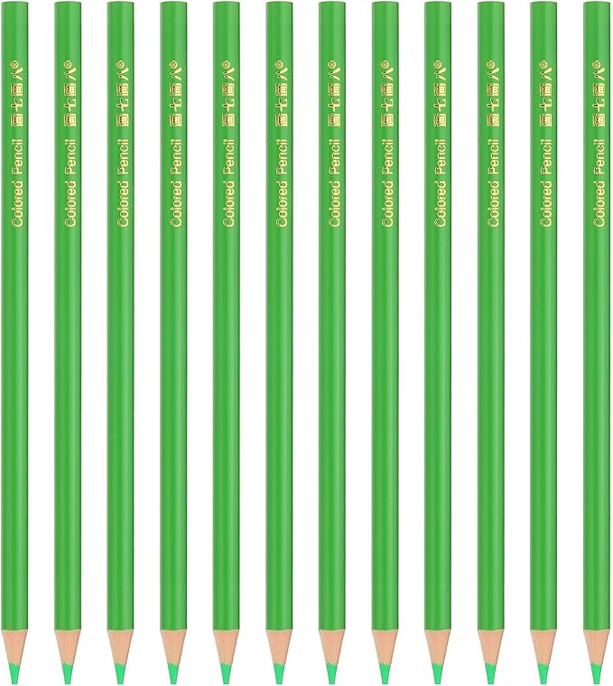 PATIKIL Grass Green Colored Pencils Set,12 Pcs Oil Color Pencils Wooden Coloring Drawing Pencil for Artists Art Painting
