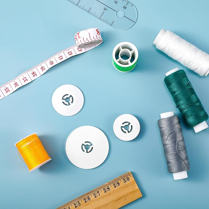 Riceshoot 15 Pcs Spool Cap Sewing Machine Pin Cap Small Medium Large Replacement Spool Cover White Sewing Replacement Parts Accessories 45 Mm, 35 mm and 25 mm