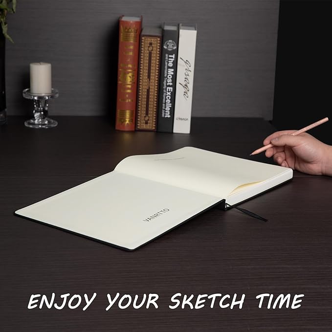 Hardcover Square Sketch Book, 120lb/200GSM Sketchbook Thick Drawing Paper for Marker Watercolor Pencil Mixed Media, Premium Drawing Notebook, 60 Sheets/120 Pages 8x8 Inch Sketch Pad, 2 Pack