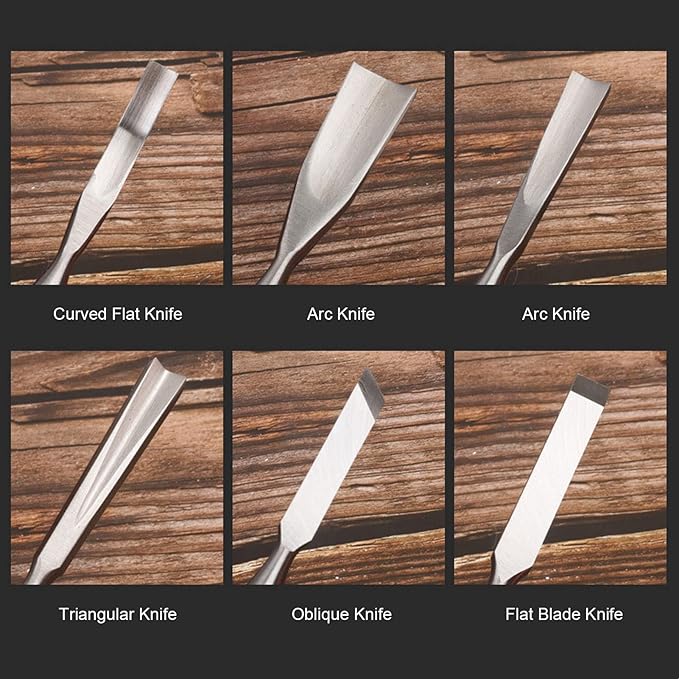 12Pcs Wood Chisel Set, 60CRV Blade Wood Carving Chisels Kit, Woodworking Chisels, Wood Carving Tools with Wooden Storage Case