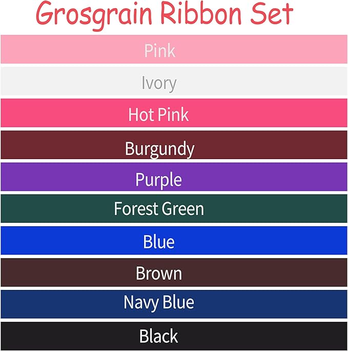Grosgrain Ribbon 1-1/2 inch 20 Colors 5 Yards/Roll, Total 100 Yards Per Package for Christmas Tree, Wreath Decorations, Bow Making, Gift Wrapping, Flower Bouquet