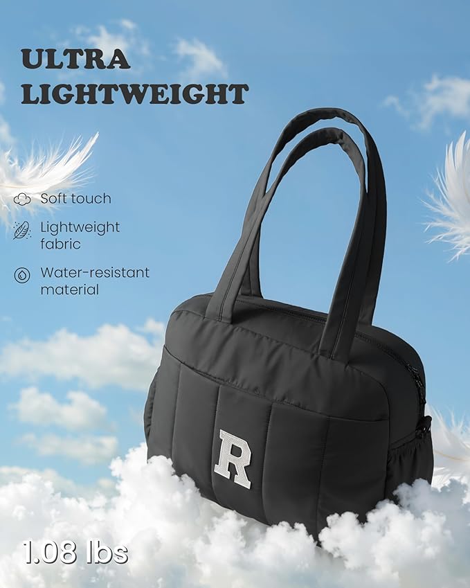 Teenage Girl Birthday Gift-Monogram Gifts-Women Duffle Bag with Initial, Personal Item Travel Bags，Gym Bag with Wet Pocket，Lightweight Travel Bags Personalized Tote with Makeup Pouch