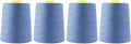 Mandala Crafts 4 Pack of Serger Threads Cones Spools - 20S/2 24000 Yards Polyester Steel Blue Threads for Sergers Machine and Overlock Quilting Sewing Machine