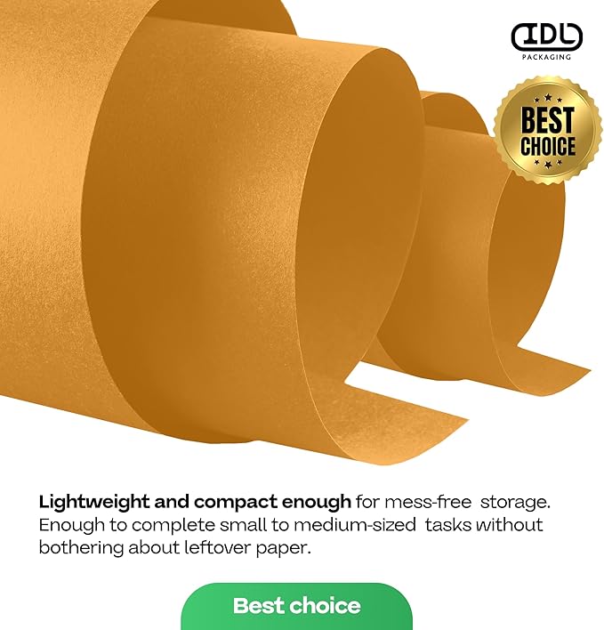 Orange Kraft Paper Roll 36" x 1200" (100 feet) with Cutter - USA-Made Gift Wrapping Paper for Packing, Moving, Shipping & Crafts/Arts - 100% Recyclable Natural Craft Material by IDL Packaging