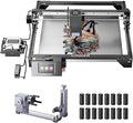 Longer RAY5 40W Laser Engraver with Air Assist Kit, 4-in-1 Rotary Roller, and 16 Pcs Raiser, High Precision Laser Cutter and Engraver for Wood, Metal, Acrylic, Cylindrical Objects, Tumblers