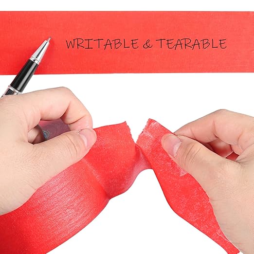 Red Painters Tape,2 inch x 60 Yards x 2 Rolls - Medium Adhesive Red Masking Tape for Painting,Labeling,DIY Crafting,Decoration and School Projects