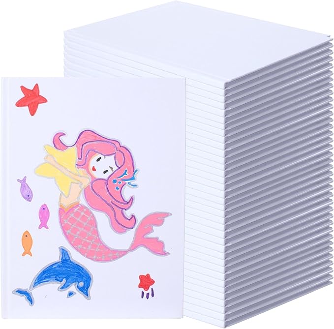 36 Pack Hardcover Blank Book,6x8 Inch Unlined Sketchbook Journal - 18 Sheets/36 Pages Each, Bulk Pack of White Hardcover Blank Books for Writing, Drawing Make Your Own Book, Multi-Purpose for Students & Adults