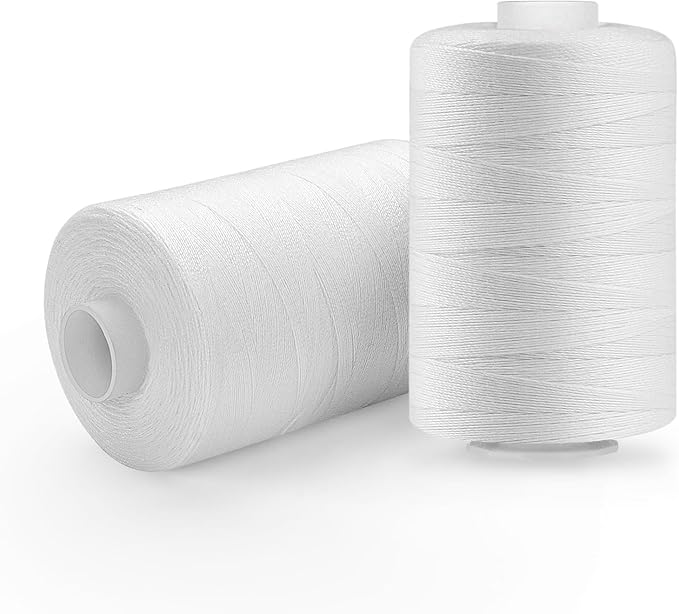 ilauke Sewing Thread - 1000 Yard White Polyester Thread for Hand Quilting and Sewing Machine