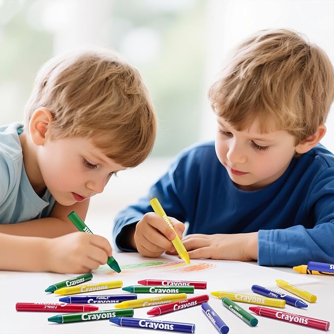 FUMILE 320 Count Crayons (80 Sets of 4 Colors), Non-Toxic Crayon Bulk Individual Packs, Mini Crayons for Kids Party Favors, Restaurants, School Supplies, Travel and More Events