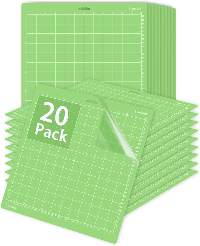 Gwybkq Cutting Mat 12x12 20 Pack, Compatible With Cricut Maker 3/Maker/Explore 3/Air 2/Air/One Standard Green Grip Replacement Accessories