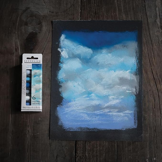SENNELIER Extra-Soft Half Pastel 6 Stick Set, Set of 6, Summer Sky
